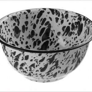 14 cm Black and White Splatterware Enamel Bowl