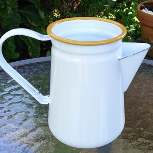 Falcon Housewares Small 1 Litre Yellow and White Enamel Jug