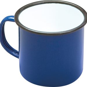 Falcon Housewares 8 cm Blue Enamel Mug with Black Rim