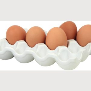 White Ceramic Egg Holder for 12 Eggs