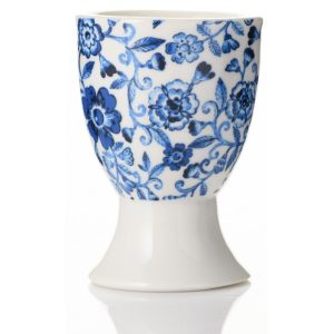 Blue Floral Dot Ceramic Egg Cup