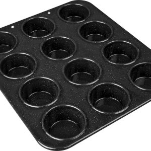 Falcon Housewares Black Heavy Duty 12 Hole Bun or Muffin Tin