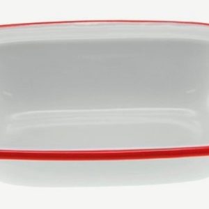 Falcon Housewares 16 cm Red and White Oblong Enamel Pie Dish