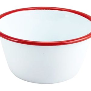 Falcon Housewares 12cm Red and White Enamel Pudding Basin x 6