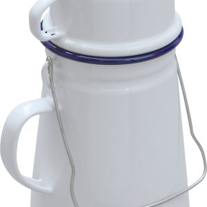 Traditional Falcon Housewares Blue and White Enamel Tea Can