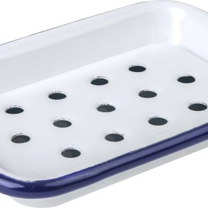 Falcon Housewares Blue and White Enamel Soap Dish