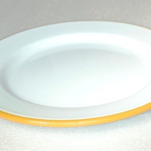 Falcon Housewares 20 cm Yellow and White Enamel Plate x 6