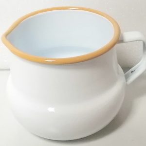 Falcon Housewares Yellow and White Enamel Milk or Sauce Jug