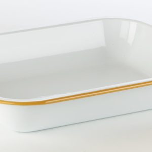 Falcon Housewares 28 cm Yellow and White Enamel Bake pan