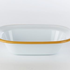 Falcon Housewares 16 cm Yellow & White Enamel Oblong Pie Dish