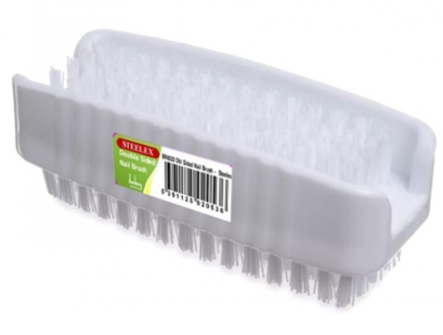 Steelex White Nylon Double Sided Nail Brush