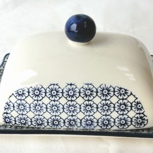 Blue Floral Pattern Butter Dish