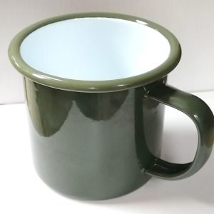 Falcon Housewares 8 cm Green Enamel Mug with Green Rim