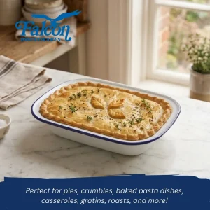 Falcon Housewares 20 cm Blue and White Oblong Pie Dish