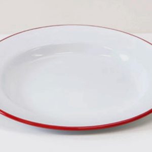 Falcon Housewares 20 cm Red and White Enamel Plate x 6