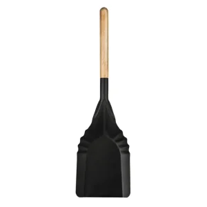 Fireside Black Metal Shovel with Wooden Handle