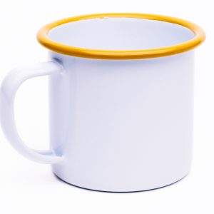 Falcon Housewares 8 cm Yellow and White Enamel Mug