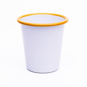 Falcon Houseware Yellow and White Enamel Tumbler