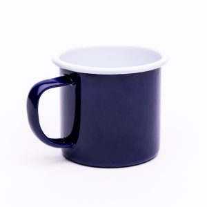Falcon Housewares 8 cm Navy Blue Enamel Mug with White Rim