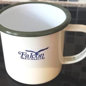 Falcon Housewares 8 cm Olive Green and Cream Enamel Mug