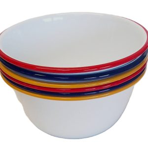 Falcon Housewares 14 cm Mixed Colours Enamel Pudding Basins x 6