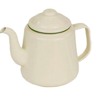 Falcon Housewares Green and Cream Enamel Tea Pot