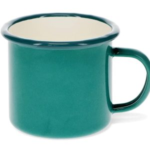 Teal Green Enamel Mug x 6