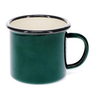 Dark Green Enamel Mug x 6