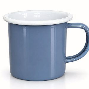 Falcon Housewares 8 cm French Blue Enamel Mug with White Rim