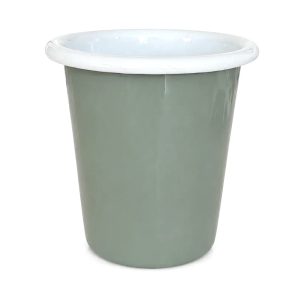 Falcon Housewares Sage Green Enamel Tumbler with White Rim x 6