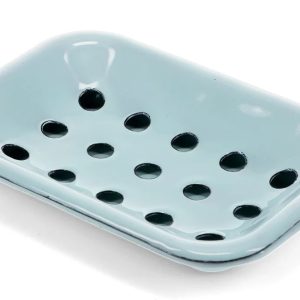 Pastel Blue Enamel Soap Dish