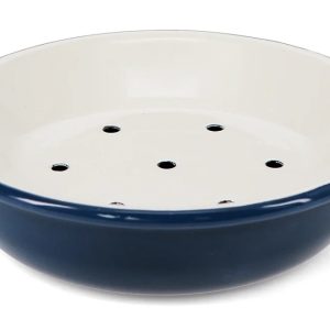 Blue and White Round  Soap Dish