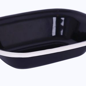 18 cm Black and White Oblong Pie Dish